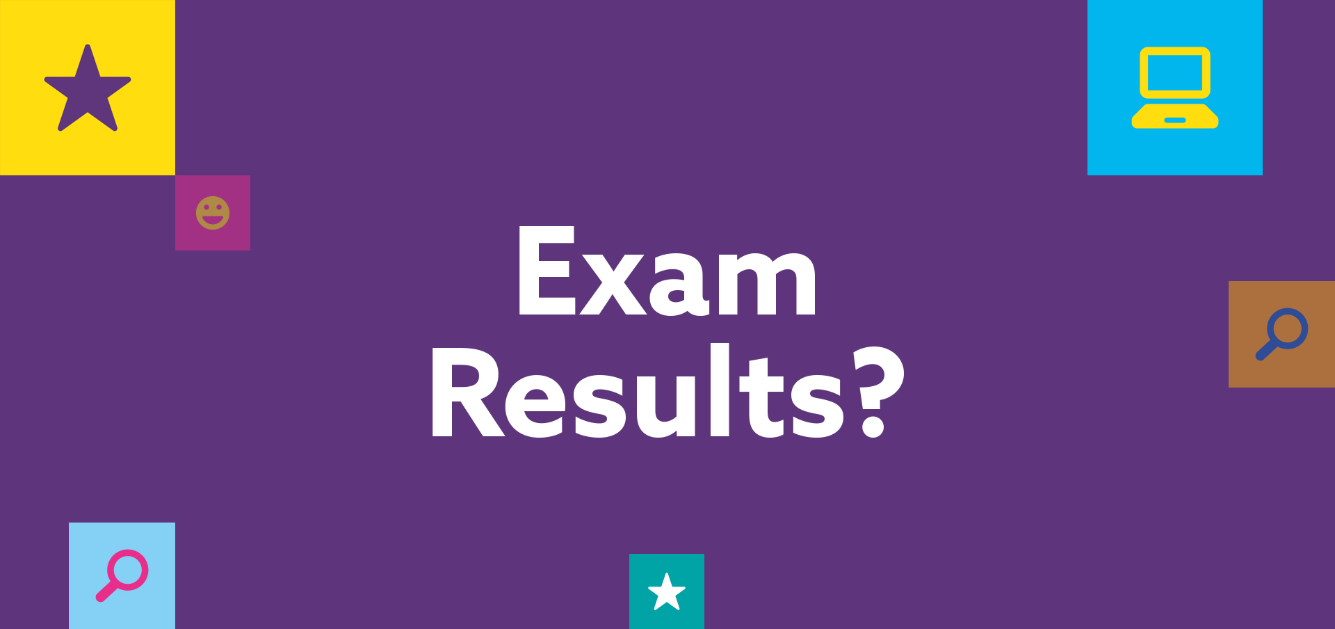 'Exam results?' title surrounded by emojis